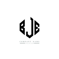 BJE letter logo design with polygon shape. BJE polygon logo monogram. BJE cube logo design. BJE hexagon vector logo template white and black colors. BJE monogram, BJE business and real estate logo. 