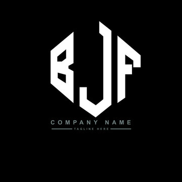 BJF letter logo design with polygon shape. BJF polygon logo monogram. BJF cube logo design. BJF hexagon vector logo template white and black colors. BJF monogram, BJF business and real estate logo. 