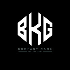 BKG letter logo design with polygon shape. BKG polygon logo monogram. BKG cube logo design. BKG hexagon vector logo template white and black colors. BKG monogram, BKG business and real estate logo. 