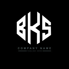 BKS letter logo design with polygon shape. BKS polygon logo monogram. BKS cube logo design. BKS hexagon vector logo template white and black colors. BKS monogram, BKS business and real estate logo. 