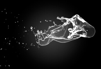 Beautiful clean water splash on black background.
