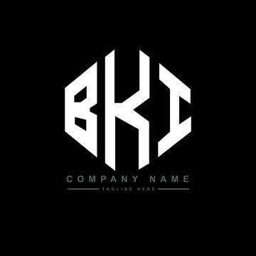 BKI letter logo design with polygon shape. BKI polygon logo monogram. BKI cube logo design. BKI hexagon vector logo template white and black colors. BKI monogram, BKI business and real estate logo. 