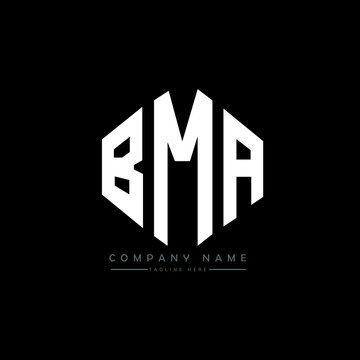 BMA letter logo design with polygon shape. BMA polygon logo monogram. BMA cube logo design. BMA hexagon vector logo template white and black colors. BMA monogram, BMA business and real estate logo. 