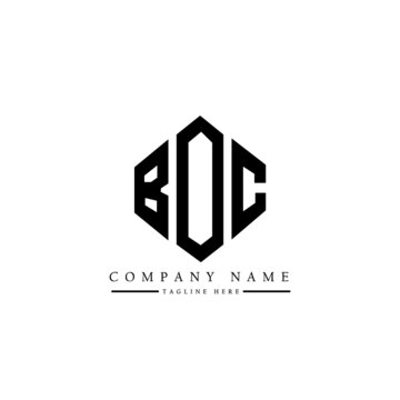BOC letter logo design with polygon shape. BOC polygon logo monogram. BOC cube logo design. BOC hexagon vector logo template white and black colors. BOC monogram, BOC business and real estate logo. 