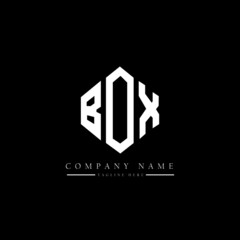 BOX letter logo design with polygon shape. BOX polygon logo monogram. BOX cube logo design. BOX hexagon vector logo template white and black colors. BOX monogram, BOX business and real estate logo. 
