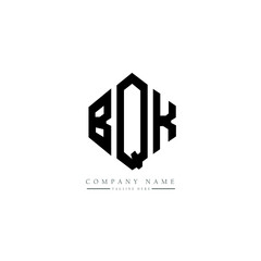 BQK letter logo design with polygon shape. BQK polygon logo monogram. BQK cube logo design. BQK hexagon vector logo template white and black colors. BQK monogram, BQK business and real estate logo. 