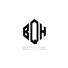 BQH letter logo design with polygon shape. BQH polygon logo monogram. BQH cube logo design. BQH hexagon vector logo template white and black colors. BQH monogram, BQH business and real estate logo. 