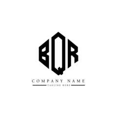 BQR letter logo design with polygon shape. BQR polygon logo monogram. BQR cube logo design. BQR hexagon vector logo template white and black colors. BQR monogram, BQR business and real estate logo. 