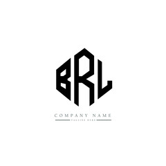 BRL letter logo design with polygon shape. BRL polygon logo monogram. BRL cube logo design. BRL hexagon vector logo template white and black colors. BRL monogram, BRL business and real estate logo. 