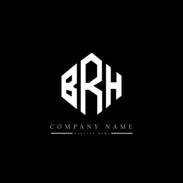 BRH letter logo design with polygon shape. BRH polygon logo monogram. BRH cube logo design. BRH hexagon vector logo template white and black colors. BRH monogram, BRH business and real estate logo. 