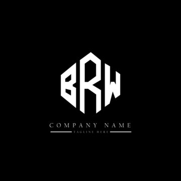 BRW letter logo design with polygon shape. BRW polygon logo monogram. BRW cube logo design. BRW hexagon vector logo template white and black colors. BRW monogram, BRW business and real estate logo. 