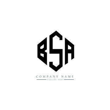 BSA letter logo design with polygon shape. BSA polygon logo monogram. BSA cube logo design. BSA hexagon vector logo template white and black colors. BSA monogram, BSA business and real estate logo. 