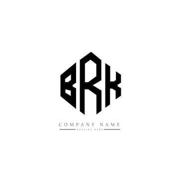 BRK letter logo design with polygon shape. BRK polygon logo monogram. BRK cube logo design. BRK hexagon vector logo template white and black colors. BRK monogram, BRK business and real estate logo. 