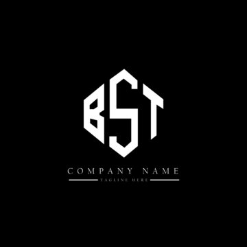 BST letter logo design with polygon shape. BST polygon logo monogram. BST cube logo design. BST hexagon vector logo template white and black colors. BST monogram, BST business and real estate logo. 