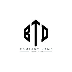 BTD letter logo design with polygon shape. BTD polygon logo monogram. BTD cube logo design. BTD hexagon vector logo template white and black colors. BTD monogram, BTD business and real estate logo.  