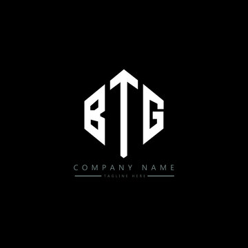 BTG letter logo design with polygon shape. BTG polygon logo monogram. BTG cube logo design. BTG hexagon vector logo template white and black colors. BTG monogram, BTG business and real estate logo. 