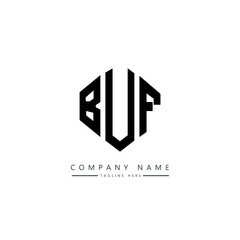BUF letter logo design with polygon shape. BUF polygon logo monogram. BUF cube logo design. BUF hexagon vector logo template white and black colors. BUF monogram, BUF business and real estate logo. 