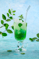 Iced mint lemonade.