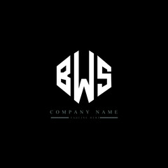 BWS letter logo design with polygon shape. BWS polygon logo monogram. BWS cube logo design. BWS hexagon vector logo template white and black colors. BWS monogram, BWS business and real estate logo. 