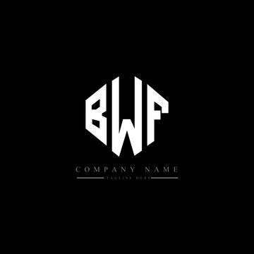 BWF letter logo design with polygon shape. BWF polygon logo monogram. BWF cube logo design. BWF hexagon vector logo template white and black colors. BWF monogram, BWF business and real estate logo. 
