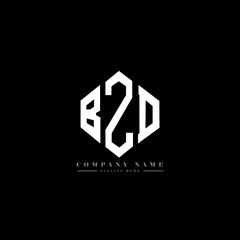 BZD letter logo design with polygon shape. BZD polygon logo monogram. BZD cube logo design. BZD hexagon vector logo template white and black colors. BZD monogram, BZD business and real estate logo. 