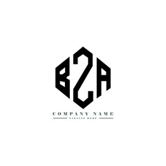 BZA letter logo design with polygon shape. BZA polygon logo monogram. BZA cube logo design. BZA hexagon vector logo template white and black colors. BZA monogram, BZA business and real estate logo. 