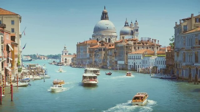 Grand Canal and Basilica Santa Maria Della Salute, Venice, Italy