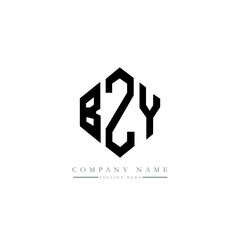BZY letter logo design with polygon shape. BZY polygon logo monogram. BZY cube logo design. BZY hexagon vector logo template white and black colors. BZY monogram, BZY business and real estate logo. 