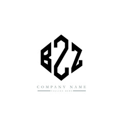 BZZ letter logo design with polygon shape. BZZ polygon logo monogram. BZZ cube logo design. BZZ hexagon vector logo template white and black colors. BZZ monogram, BZZ business and real estate logo. 