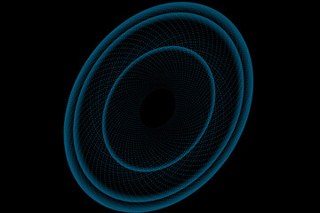 Circle Dashed Dots Blue Gradient Ring Light Space Background