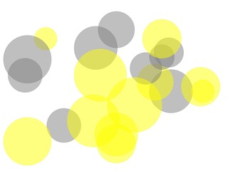 Abstract grey yellow circles with white background