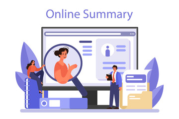 Human resources online service or platform. Idea of recruitment