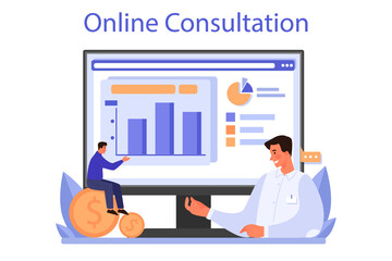 Marketer online service or platform. Advertising and marketing concept.