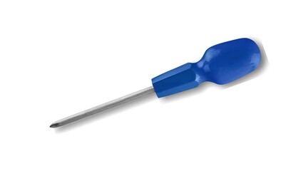 Screwdriver, metal tool, plastic handle, for repairing