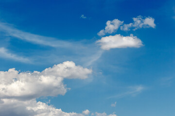 Obraz premium Blue sky background with clouds.