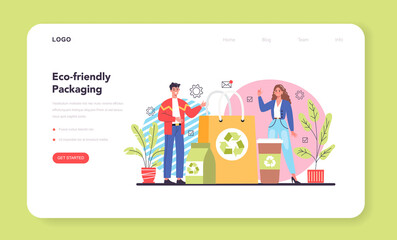 Ecology web banner or landing page. Idea of environmental protection