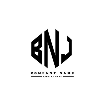 BNJ letter logo design with polygon shape. BNJ polygon logo monogram. BNJ cube logo design. BNJ hexagon vector logo template white and black colors. BNJ monogram, BNJ business and real estate logo. 