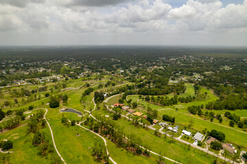 Naklejka premium Aerial photo Sebring Municipal Golf Course landscape vibrant green