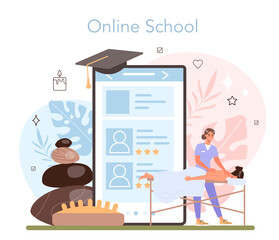 Masseur online service or platform. Spa procedure in beauty salon