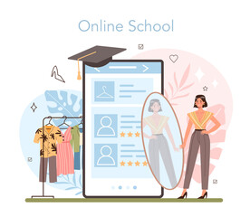 Fashion stylist online service or platform. Modern, creative job