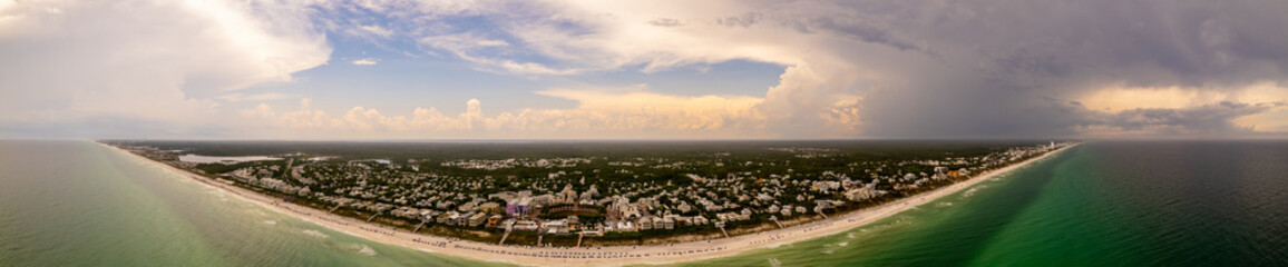 Obraz premium Aerial panorama Seaside FL USA Santa Rosa Beach