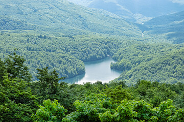 Morske oko lake from Sninsky Kamen hill, Vihorlat mountains, East Slovakia