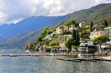 Fototapeta premium Ascona, located on the shore of Lake Maggiore. Switzerland, Europe.