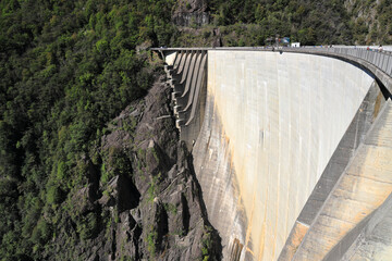 Contra Dam on the Verzasca River. Switzerland Europe.  