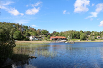 Naklejka na ściany i meble Rådasjön lake in Mölndal, Gothenburg Sweden