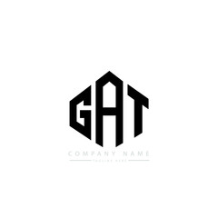 GAT letter logo design with polygon shape. GAT polygon logo monogram. GAT cube logo design. GAT hexagon vector logo template white and black colors. GAT monogram, GAT business and real estate logo. 