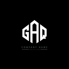 GAQ letter logo design with polygon shape. GAQ polygon logo monogram. GAQ cube logo design. GAQ hexagon vector logo template white and black colors. GAQ monogram, GAQ business and real estate logo. 