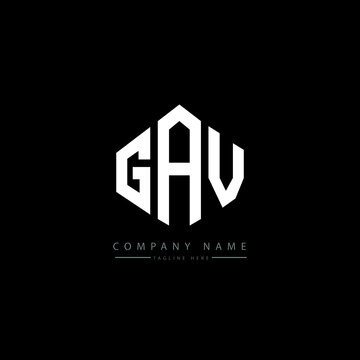 GAV letter logo design with polygon shape. GAV polygon logo monogram. GAV cube logo design. GAV hexagon vector logo template white and black colors. GAV monogram, GAV business and real estate logo. 