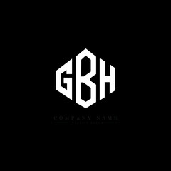 GBH letter logo design with polygon shape. GBH polygon logo monogram. GBH cube logo design. GBH hexagon vector logo template white and black colors. GBH monogram, GBH business and real estate logo. 