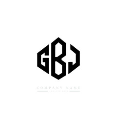 GBJ letter logo design with polygon shape. GBJ polygon logo monogram. GBJ cube logo design. GBJ hexagon vector logo template white and black colors. GBJ monogram, GBJ business and real estate logo. 